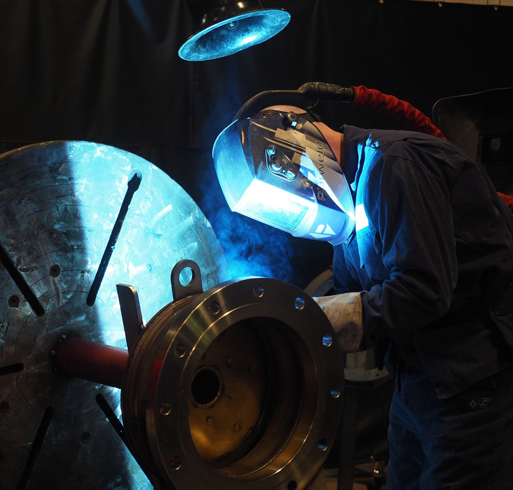 Welding an industrial fan